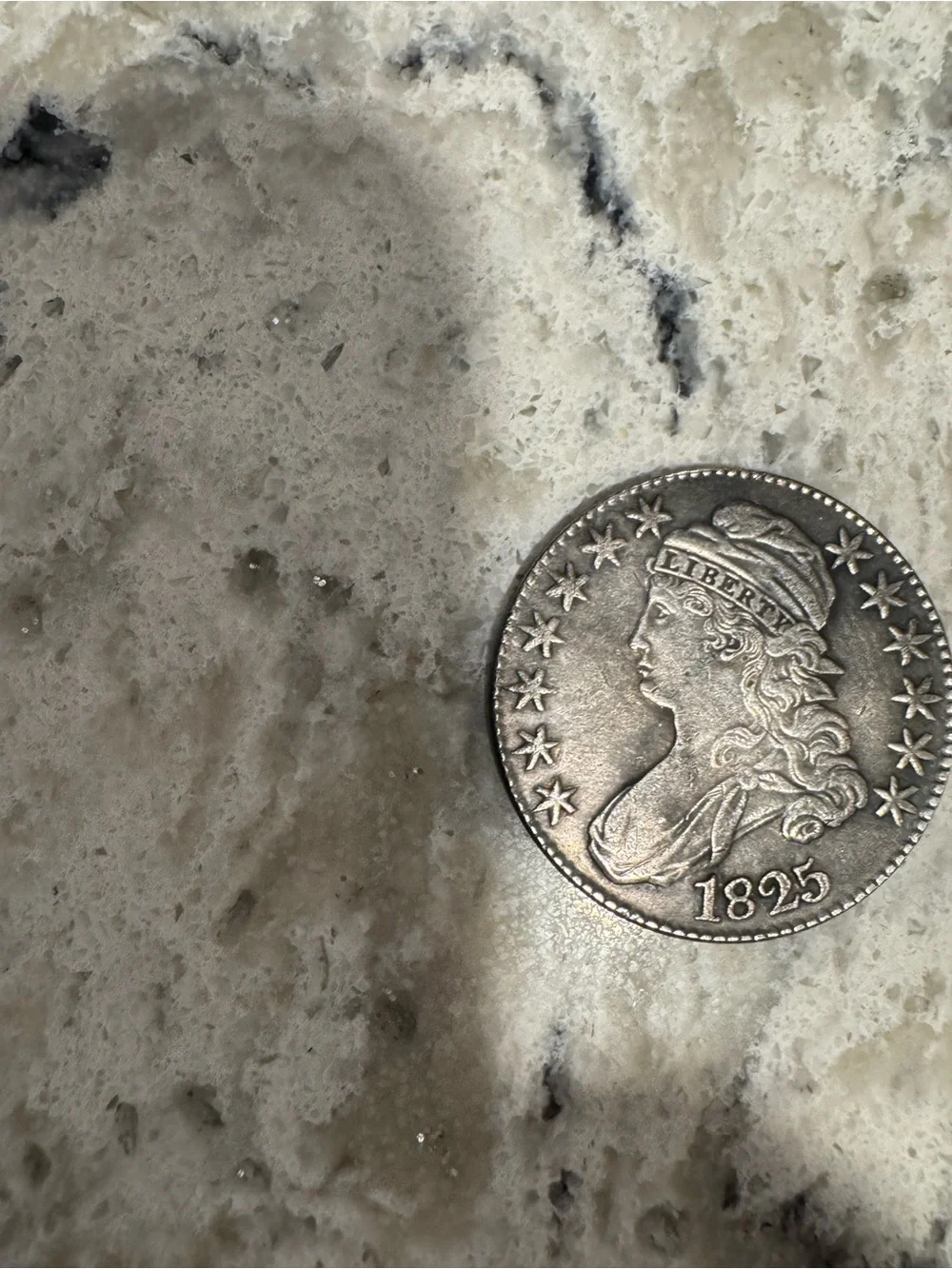 Vintage 1825 Liberty Silver Coin - Classic Silver Tone